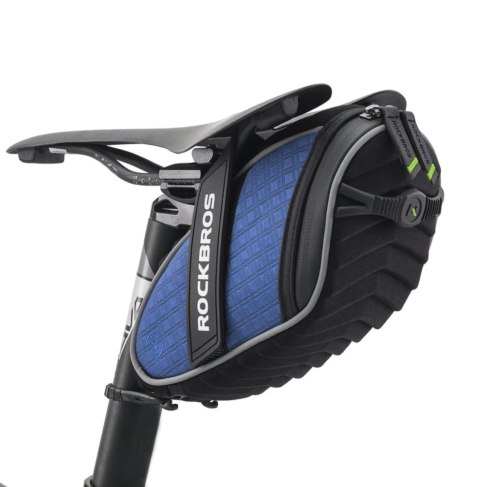 ROCKBROS Bicycle Seat Saddle Bag Under Seat Storage Tail Pouch Cycling Bags blue